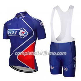 Completo Maglia + Pantaloncino con bretelle 2018 FDJ N002